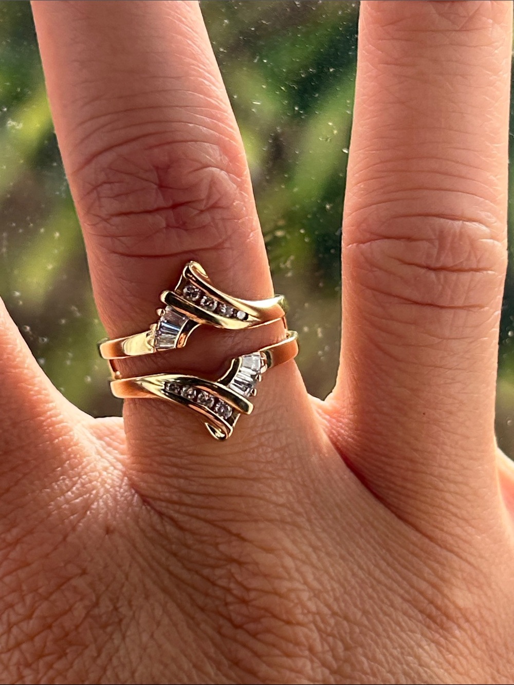 14k gold diamond engagement Ring enhancer 💕